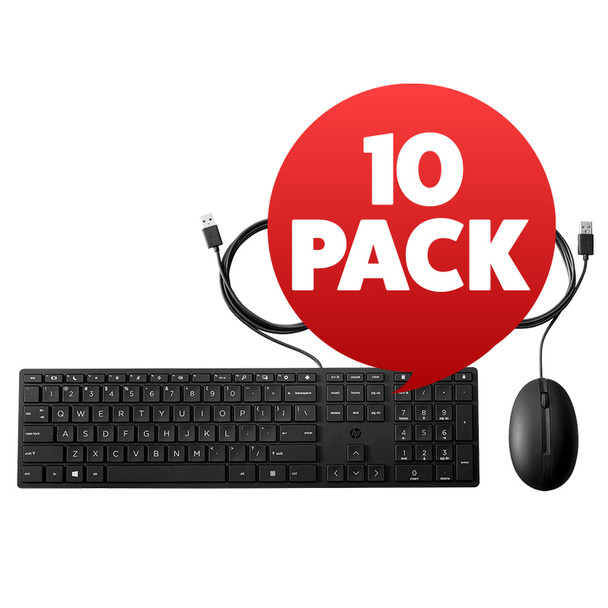 HP 320MK Wired Keyboard & Mouse Combo (10 Pack)
