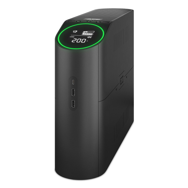 APC Back-UPS Pro for Gaming, Back-UPS Pro, 2200VA/1320W, Tower, 230V, 6x Australian outlets, RGB Lights, Pure Sine Wave - Midnight Black