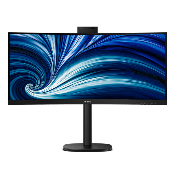 Philips 34B2U3600CH 34" UWQHD Curved Video Conferencing Monitor (90W USB-C PD + Hub + Webcam)