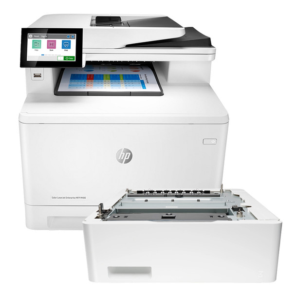 BUNDLE HP Color LaserJet Enterprise MFP M480f A4 28ppm Colour Multifunction Printer + 550 Sheet Feeder Tray (CF404A)