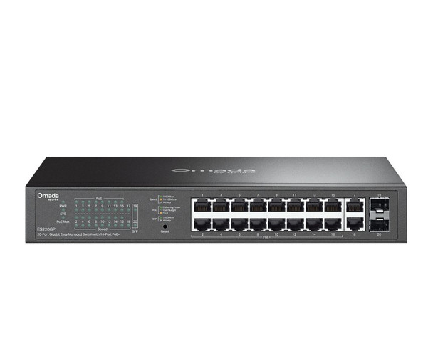 TP-Link ES220GP Omada 20-Port Gigabit Easy Managed Switch with 16-Port PoE+