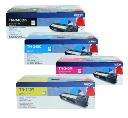 Brother Genuine TN-340 Toner Set (Includes Black + Cyan + Yellow + Magenta)
