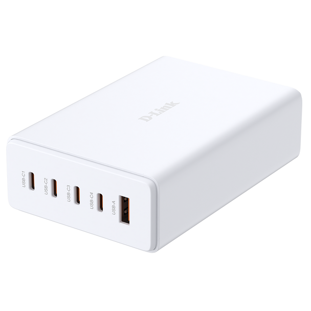 D-Link 240W GaN Charger with USB-A and 4 USB-C ports