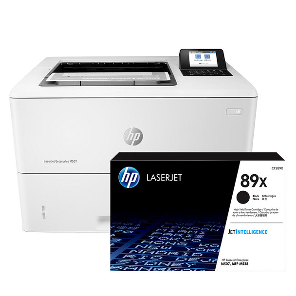 BUNDLE HP LaserJet Enterprise M507dn 45ppm A4 Mono Laser Printer + 89X High Yield Black Toner (CF289X)