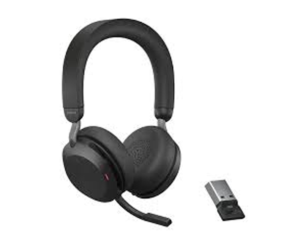 JABRA WIRELESS EVOLVE2 75 UC STEREO BLUETOOTH ANC HEADSET + LINK 390A BT,USB-A
