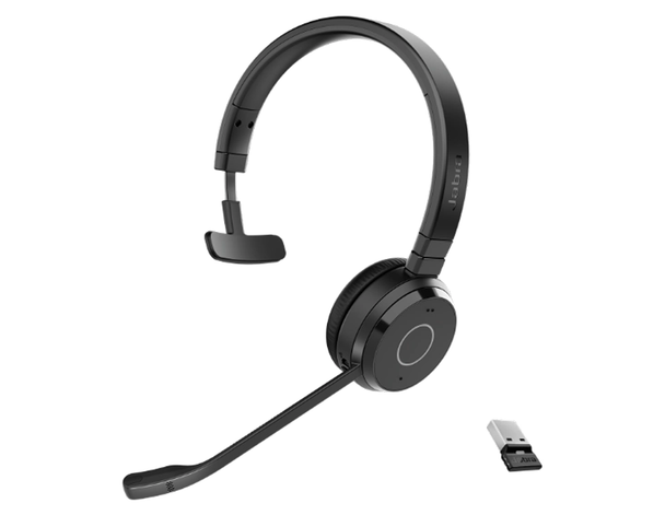 JABRA WIRELESS EVOLVE 65 TE MS MONO BLUETOOTH HEADSET + LINK 390A BT DONGLE,USB-A