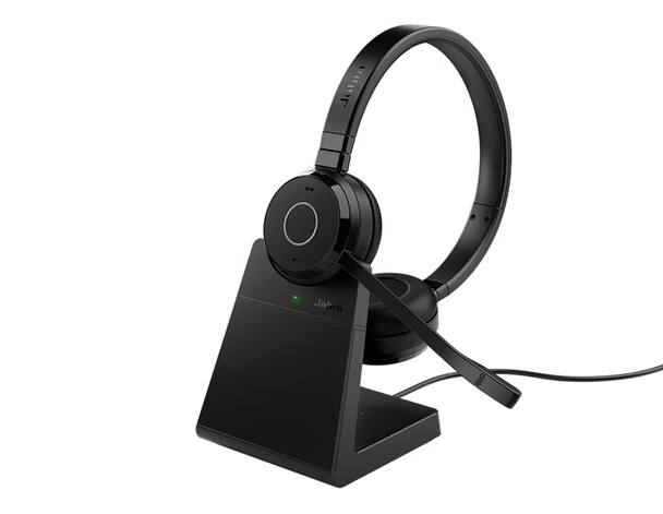 JABRA WIRELESS EVOLVE 65 TE UC STEREO BLUETOOTH HEADSET W/CHARGE STAND+ LINK 390A BT,USB-A