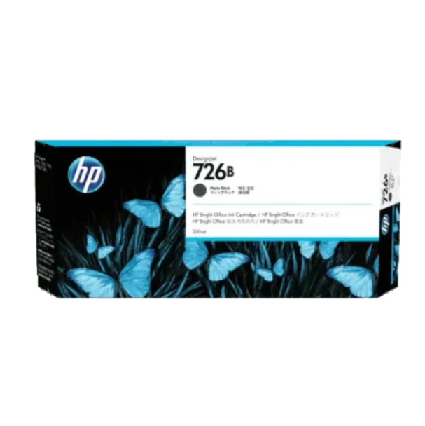 HP 726B 300-ml Matte Black Ink Cartridge for DesignJet T770/T790/T795/T1200/T1300/T2300