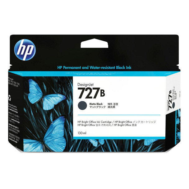 HP 727B 130-ml Matte Black Ink Cartridge for DesignJet T920/T930/T1500/T1530/T2500/T2530
