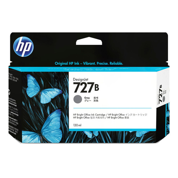 HP 727B 130-ml Gray Ink Cartridge for DesignJet T920/T930/T1500/T1530/T2500/T2530