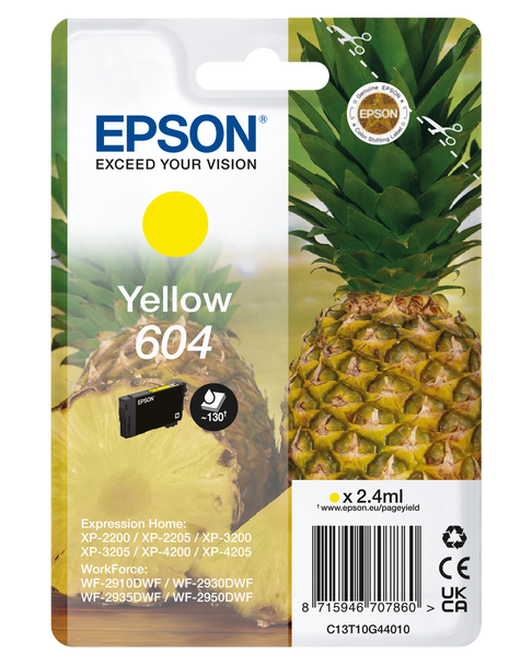 EPSON 604 STD YELLOW INK XP-2200 XP-3200 XP-4200 WF-2910 WF-2930 WF-2950