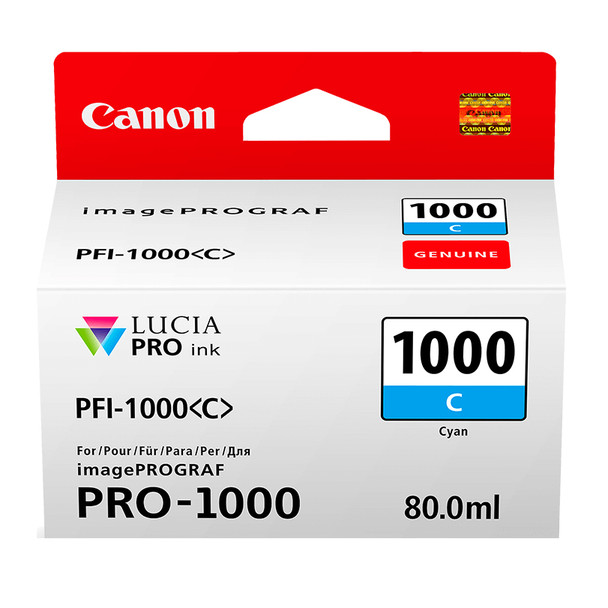 Canon PFI-1000C 80ml Cyan Ink Tank Genuine for IMAGEPROGRAF PRO-1000