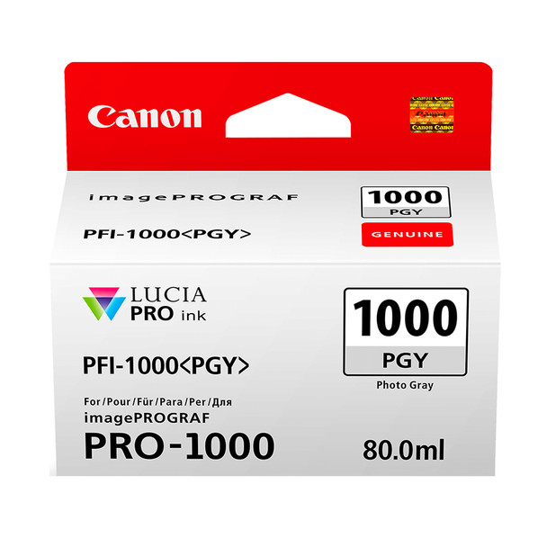 Canon PFI-1000PGY 80ml Photo Grey Ink Tank Genuine for IMAGEPROGRAF PRO-1000