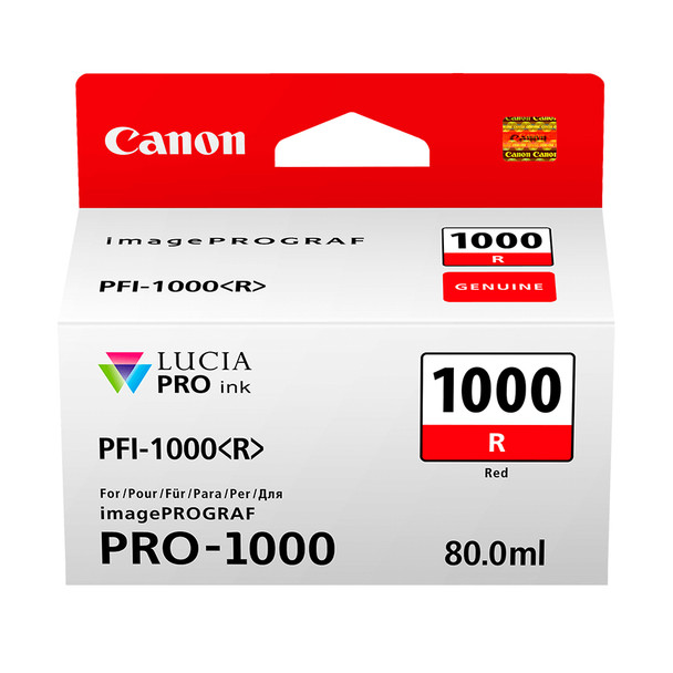 Canon PFI-1000R 80ml Red Ink Tank Genuine for IMAGEPROGRAF PRO-1000