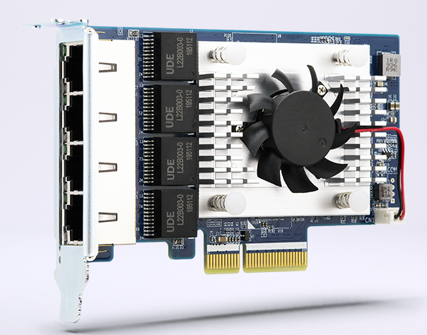 QNAP quad-port 5GbE multi-Gig expansion card;Aquantia AQC111C;Gen3 x 4;low profile [QXG-5G4T-111C]
