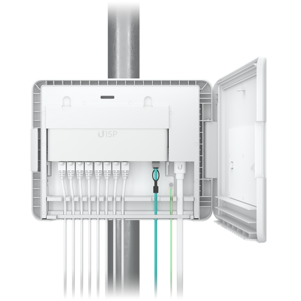 Last Stock- Ubiquiti UISP Box, Outdoor Box for UISP-R & UISP-S, Pole /Wall-Mountablke, IPX6-Rated Water Resistance, Power TransPort Cable Required,