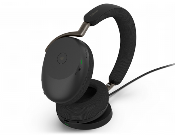 JABRA WIRELESS EVOLVE3 85 MS STEREO BLUETOOTH ANC HEADSET W/WLESS CHARGING PAD, LINK390A