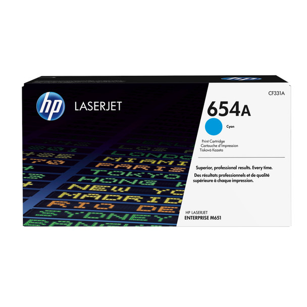 HP 654A (CF331A) LaserJet Cyan Toner Cartridge Genuine