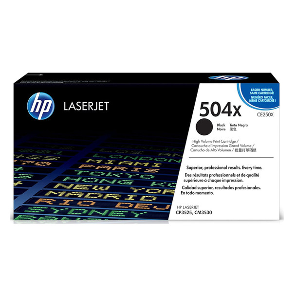 HP 504X (CE250X) High Yield Black Toner Cartridge for LaserJet CP3525/CM3530 Genuine