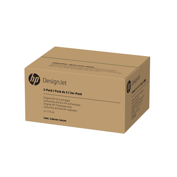 HP 774 3-pack 775-ml Chromatic Red DesignJet Ink Cartridges