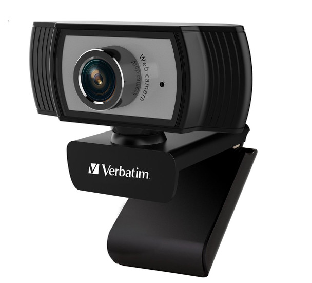 Verbatim 1080p Full HD Webcam - Black/Silver FHD 1920x1080, 2.0 Mega Pixels, Compatible with Windows XP,7 8, 10, Android V5, MacOS 10.6 or Above