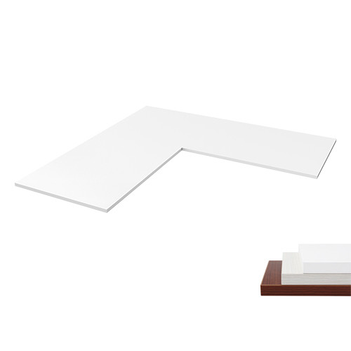 Brateck L-Shape(90°) Particle Board Desk Board White, 1800x750x25mm, Recommended desk frame: MABT-M06-33R-B (LS)