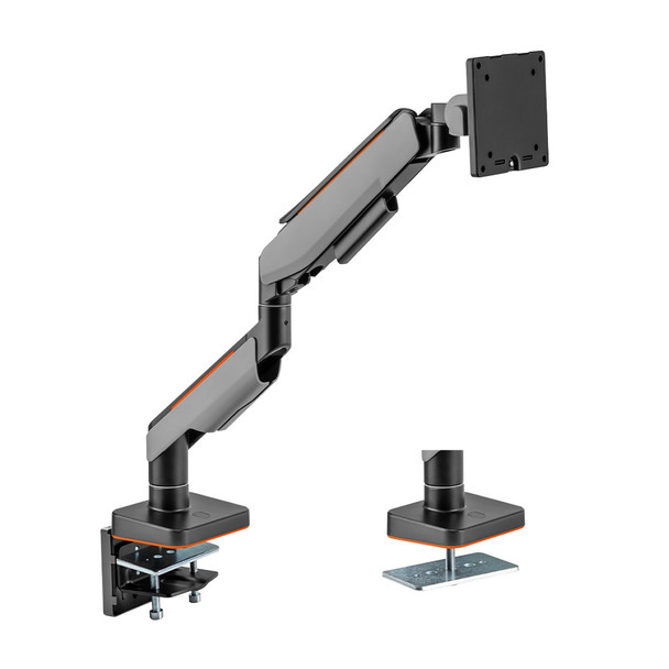 Brateck Single Heavy-Duty Gaming Monitor Arm Fit Most 17'-49' Monitor Up to 20KG, Fit Curved Monitor,  VESA 75x75,100x100 (LS)