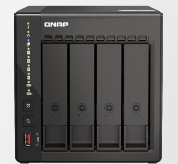 QNAP TS-453E-8G, 4-bay desktop NAS, Intel Celeron J6412 4C 2.0GHz, burst 2.6GHz, onboard 8GB RAM, 2 x HDMI 1.4b, 2x M.2 2280 PCIe slots, 2x 2.5GbE, 2 Years WTY