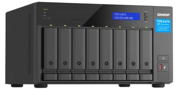 QNAP TVS-h874X-i9-64G, 8-bay QuTS hero NAS, Intel Core i9 16-core (8P+8E) /24-thread Processor, 64GB SO-DIMM  DDR4(max.64GB), 8 x 2.5"/3.5" SATA HDD, 3 Yrs WTY