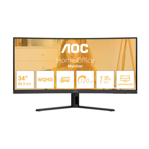 AOC 34" 120Hz UWQHD 1500R Curved Monitor