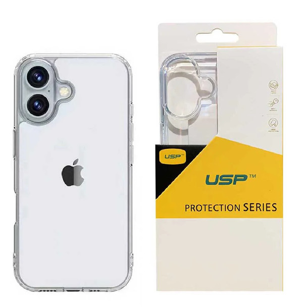 USP Apple iPhone 16 Plus (6.7') Clear Rock Shockproof Case -  Ultra-thin, Lightweight, Non-slip, Crystal Clear,Strong & Durable, 5 Years Warranty