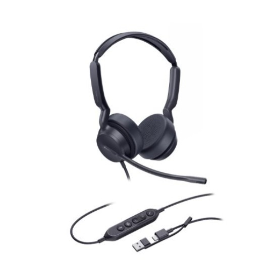 *LS Yealink UH42SE Dual UC USB-C/A, USB Wired Headset, Noise-Canceling Microphone, Leather Ear Cushions Control