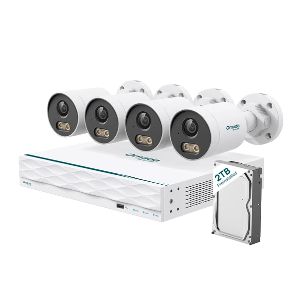 TP-Link Omada B5S4 5MP Bullet PoE Security Camera Kit (4 Cameras + 2TB HDD)