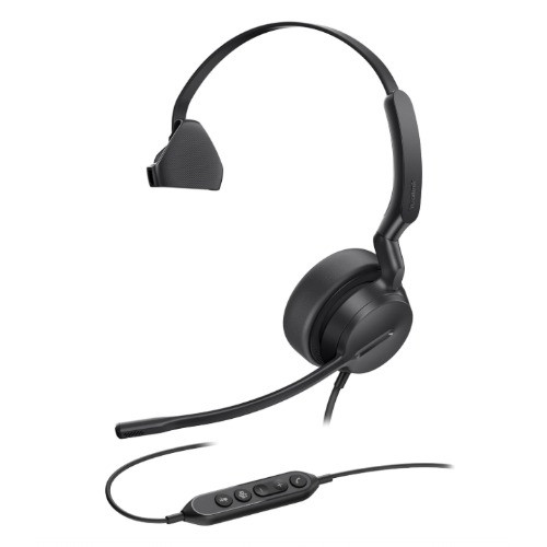 Yealink UH42 Mono CA, USB wired headset, AI-powered noise cancellation, compatibility with both USB-C and USB-A devices
