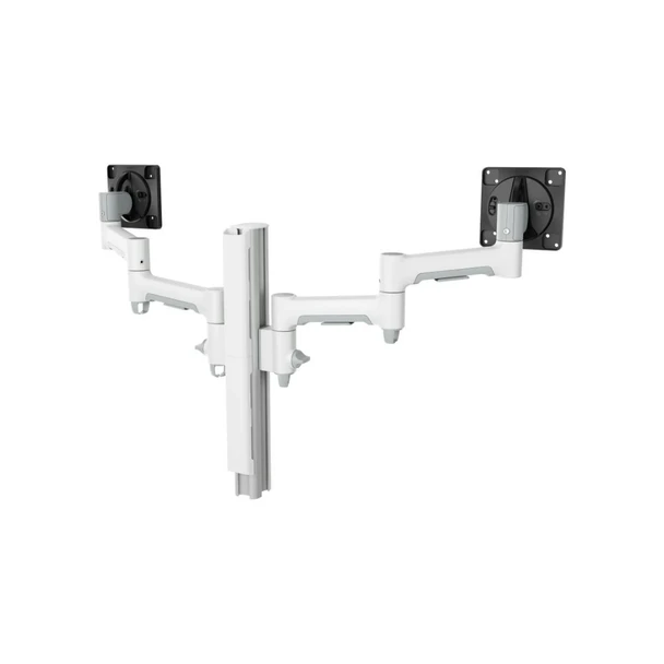 Atdec Dual Monitor Mount with Swing Arms - F-Clamp - White