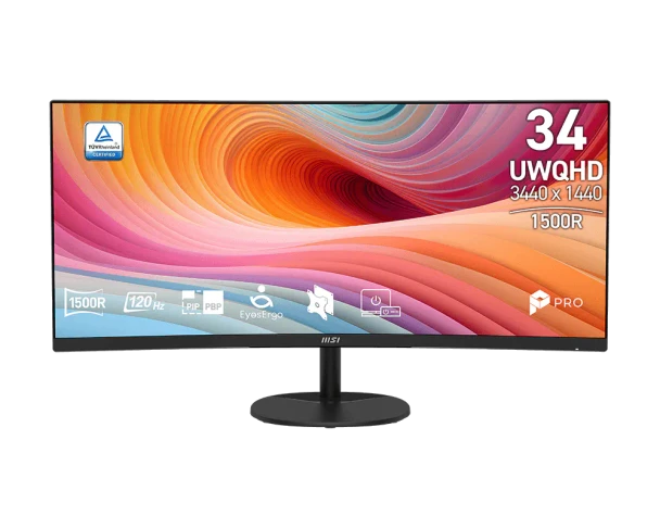 MSI PRO MP341CQ E12 34" 120Hz UWQHD 1500R Curved Business Monitor