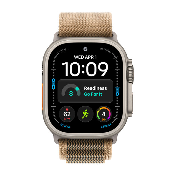 Apple Watch Ultra 4 GPS + Cellular 49mm Natural Titanium Case with Desert Alpine Loop - M