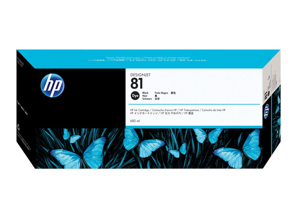 HP 81 680ml Black Dye Ink Cartridge (C4930A)