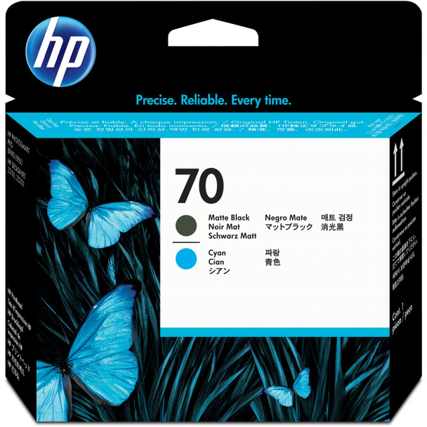 HP 70 Matte Black & Cyan Printhead (C9404A)
