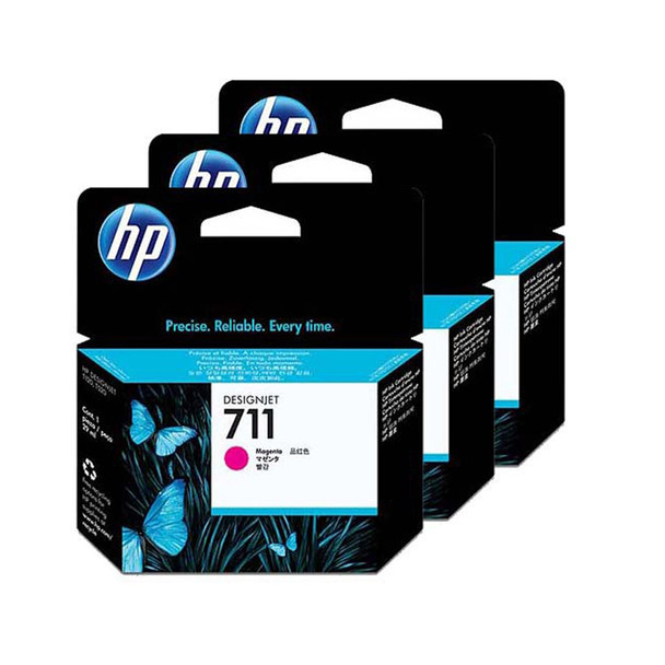 HP 711 3 Pack 29ml Magenta Ink Cartridge (CZ135A)