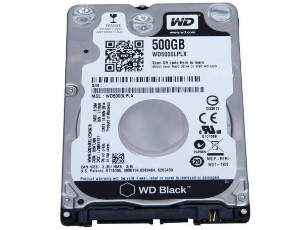 WD BLACK 500GB 32MB 9.5mm, SATA 6Gb/s 2.5" Internal Laptop HDD