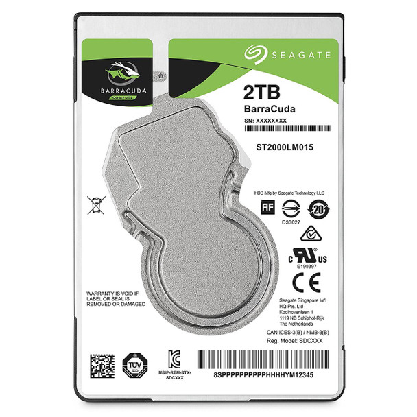 Barracuda HDD, 2.5", 2TB, SATA 6Gb/s, 5400rpm, 7mm