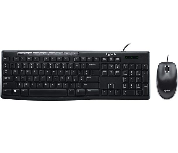 Logitech MK200 Wired Media Keyboard & Mouse Combo - 3yr Wty