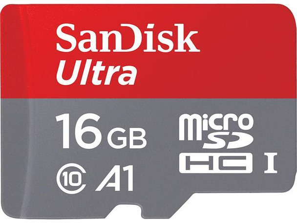 SanDisk Ultra microSDHC, SQUAR 16GB, C10, A1, UHS-1, 98MB/s R, 4x6, SD adaptor, 10Y