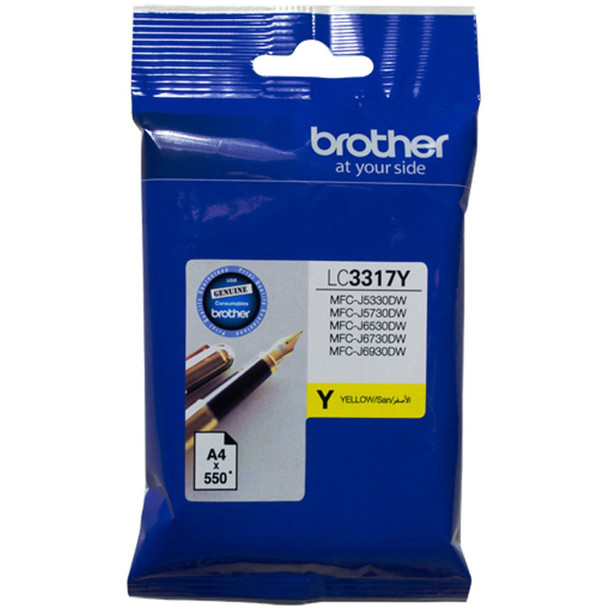 Brother LC-3317Y Yellow Ink Cartridge - 550 Pages (LC-3317Y)
