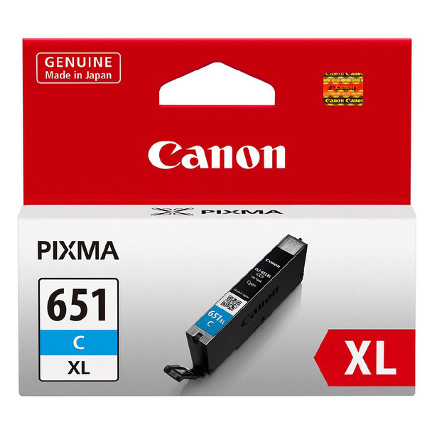 Canon CLI-651XLC Cyan Ink Tank High Yield Genuine for IP7260/MG5460/MG6360/MX726
