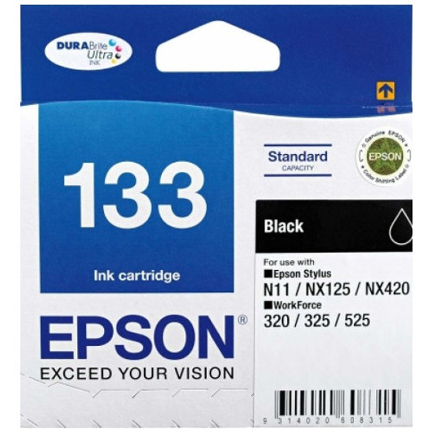 Epson 133 Standard Yield Black Ink for Stylus N11, NX125, NX420, WorkForce 320, 325