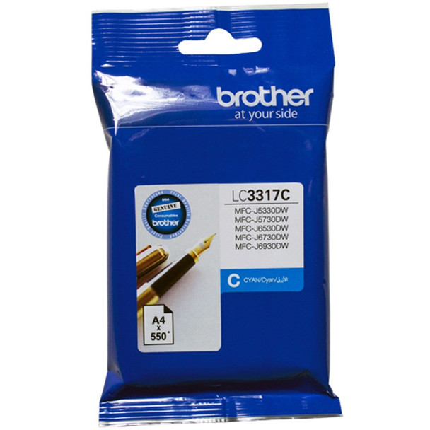 Brother LC-3317C Cyan Ink Cartridge - 550 Pages (LC-3317C)