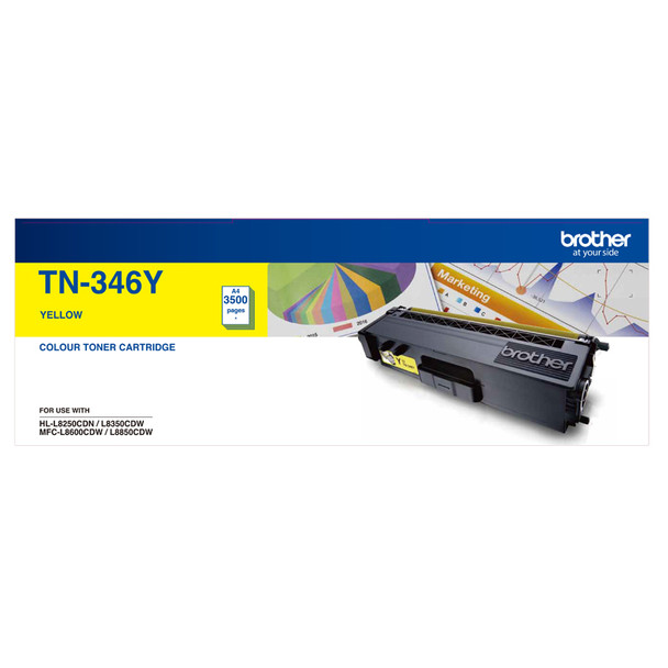 Brother TN-346Y Toner Cartridge Yellow High Yield - 3,500 Pages