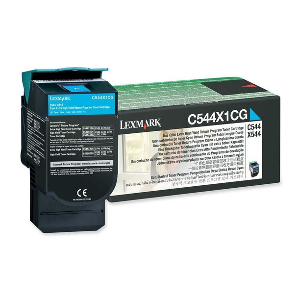 Lexmark Cyan Toner, Yield 4000 Pages, for C544, X544